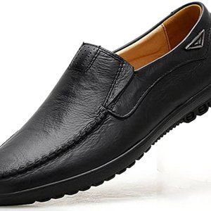 Mens Casual Leather Fashion Slip-on Loafers Shoes
